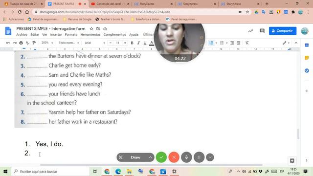 PRESENT SIMPLE - Interrogative form 2- Documentos de Google смотреть онлайн