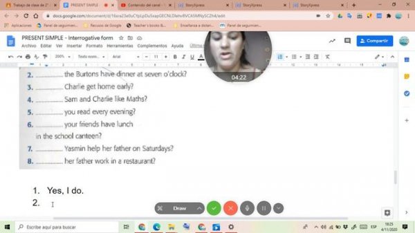 PRESENT SIMPLE - Interrogative form 2- Documentos de Google