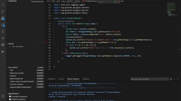 Debugging Polyglot Applications on GraalVM in VS Code