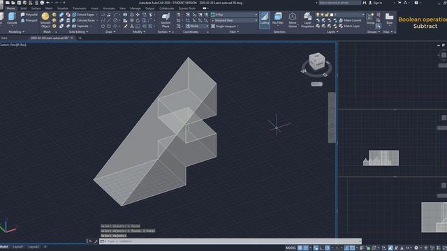 Autocad - Union, Subtract, Intersect (Boolean Operations) смотреть онлайн