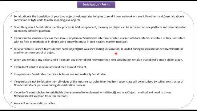 What are the Important points of Java Serialization? | Java IO | Java Tutorial смотреть онлайн