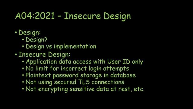 OWASP TOP 10 2021 | A04:2021 Insecure Design смотреть онлайн
