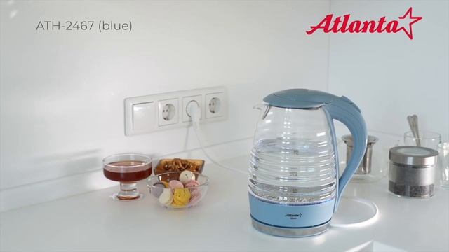 Чайник электрический Atlanta ATH 2467 (blue) смотреть онлайн