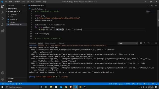 Download YouTube Audios Using Python - Python Projects смотреть онлайн