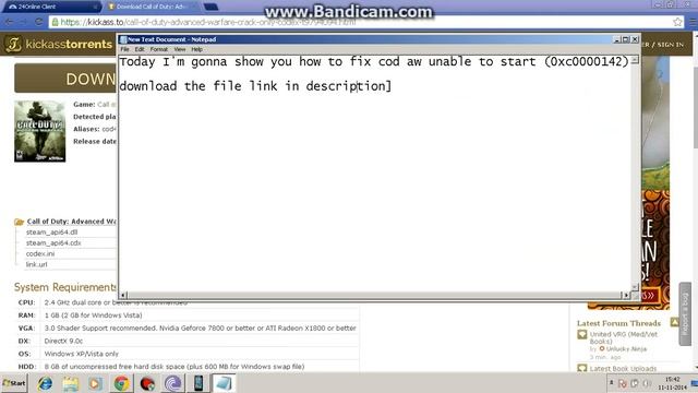 How to fix call of duty advanced warfare unable to start (0xc0000142) error code смотреть онлайн