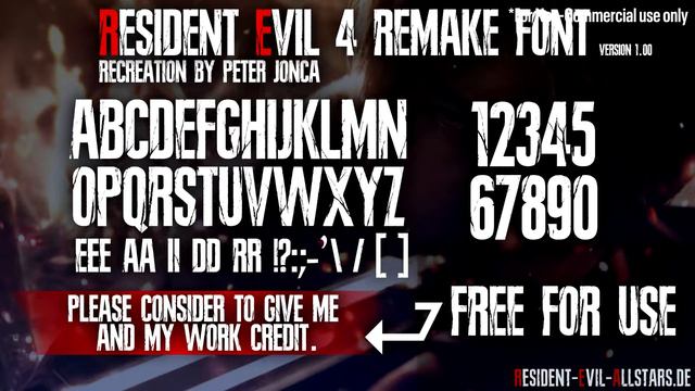 Resident Evil 4 Remake Font Download #ResidentEvil4Remake
