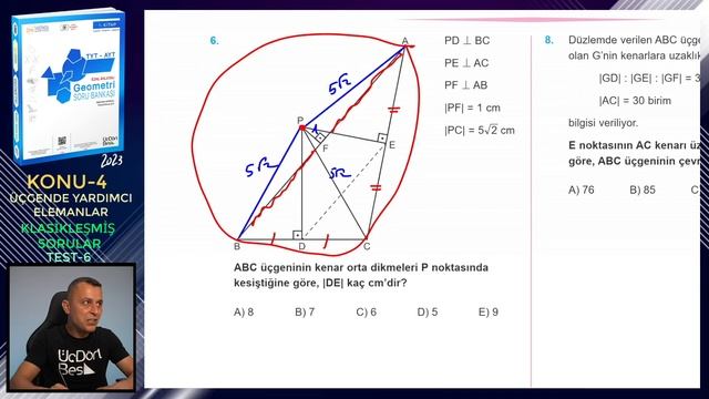 TEST-6 | KLASİKLEŞMİŞ SORULAR | ÜÇGENDE YARDIMCI ELEMANLAR | ÜçDörtBeş GEOMETRİ SORU BANKASI смотреть онлайн