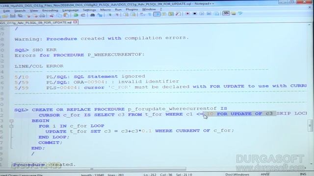 Oracle Tutorial||onlinetraining||pl/sql|| For Update Part-2 by Basha смотреть онлайн