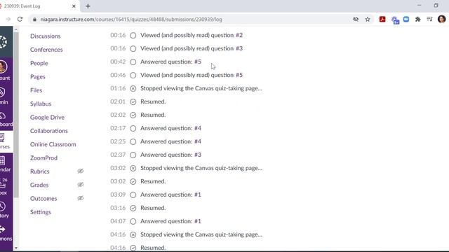 Canvas Quiz Logs смотреть онлайн