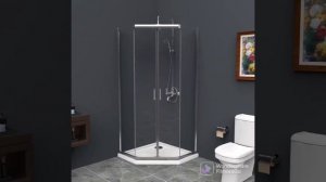 Новинка 2022!Пятиугольные душевые ограждения#belbagno серия#uno195 Стекло прозрачное закалённое 5мм