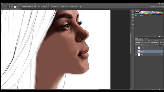 Рисуем реалистичный портрет на графическом планшете/Draw a realistic portrait on a graphics tablet смотреть онлайн