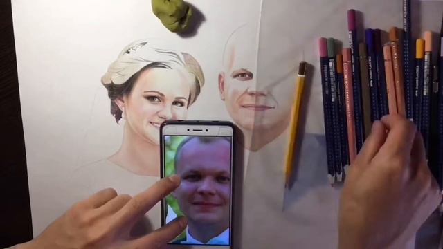 Портрет цветными карандашами смотреть онлайн