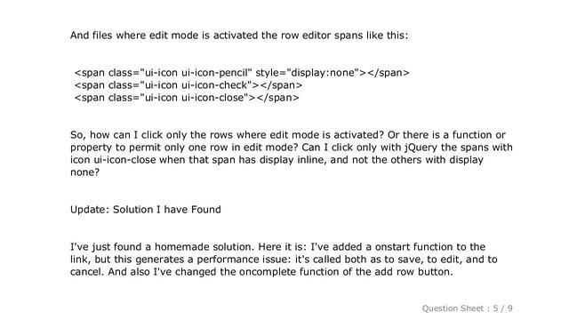 jQuery : Primefaces datatable roweditor: only permit one row editing смотреть онлайн