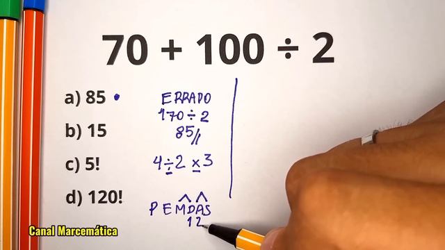 5 QUESTÕES DE MATEMÁTICA BÁSICA - Nível 1 - Prof.Marcelo