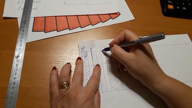Юбка в круговую складку. Расчет ткани и пошаговое построение складок смотреть онлайн
