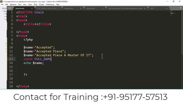 Constants in PHP | Web Development course смотреть онлайн