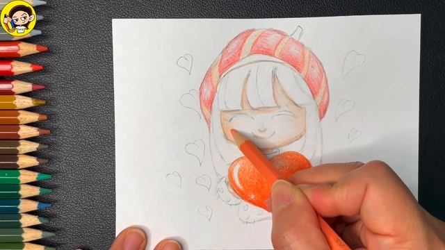 How To Draw A Cute Thanksgiving Girl|2023|Colored pencil смотреть онлайн