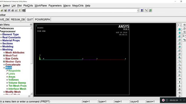 ANSYS APDL exercise : 3 distributed load & Point load applied to a simply supported beam смотреть онлайн