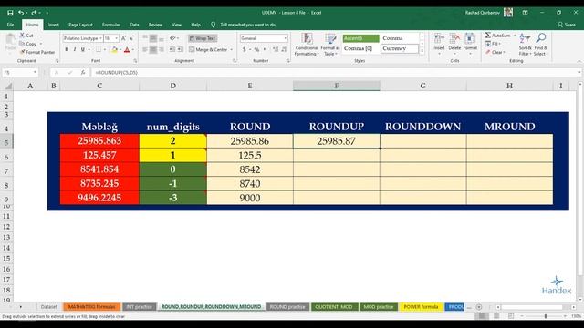 Excel dərsləri - 8.8 ROUNDUP funksiyası | Excel'de Sayı Yuvarlama смотреть онлайн