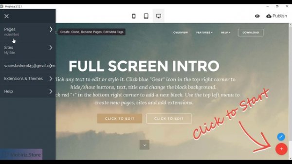 Официальное расширение Code Editor для Mobirise 