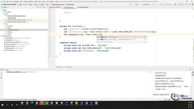 Kotlin Android Tutorial - Count Down Timer Without Background Task смотреть онлайн