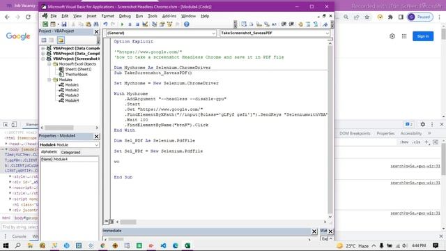 Selenium VBA - How do I save screenshot in PDF Format | Part-2 смотреть онлайн