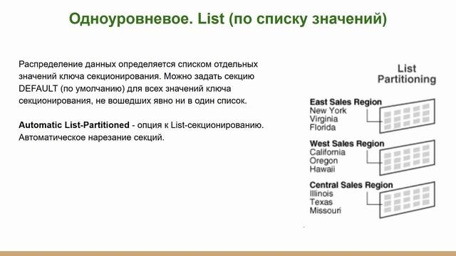Oracle секционирование (партиционирование) таблиц смотреть онлайн