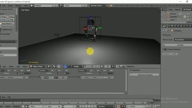 Blender Game Engine Basics Tutorial #15 : Third Person View & Character Movement With Animation смотреть онлайн