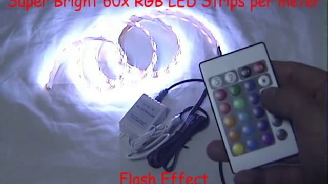 Super Bright 1 meter 60 x RGB LED Multi Color Lighting Flashing Strobe Effect w/ Remote Controller смотреть онлайн