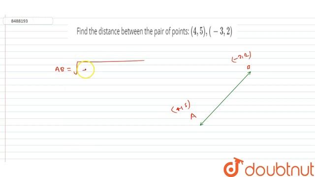 Find the distance between the pair of points: `(4, 5), (-3, 2)` смотреть онлайн