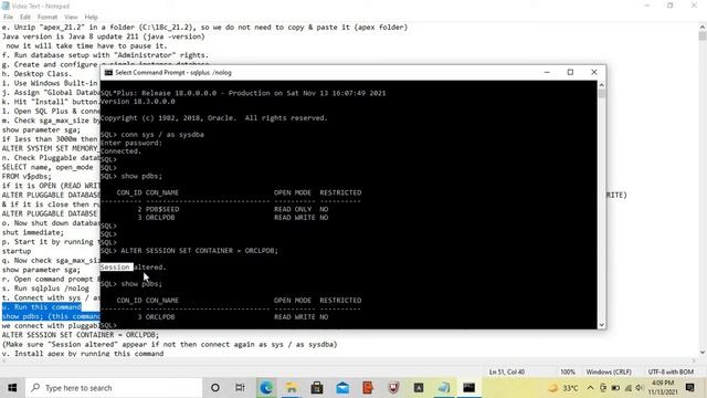 How to Install Oracle APEX 21.2 | DB 18c | Pluggable | Windows 10 смотреть онлайн