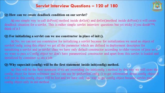 Servlet Interview Questions – 120 out of 180 смотреть онлайн
