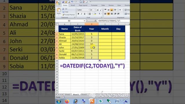 How to calculate age from date of birth | How to calculate age from date of birth in excel in hindi смотреть онлайн