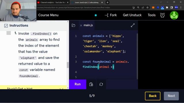 Javascript findIndex( ) method смотреть онлайн