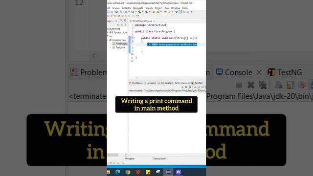 First Java Program | Create a class file in Eclipse | Print a message in Java | Java Console output смотреть онлайн