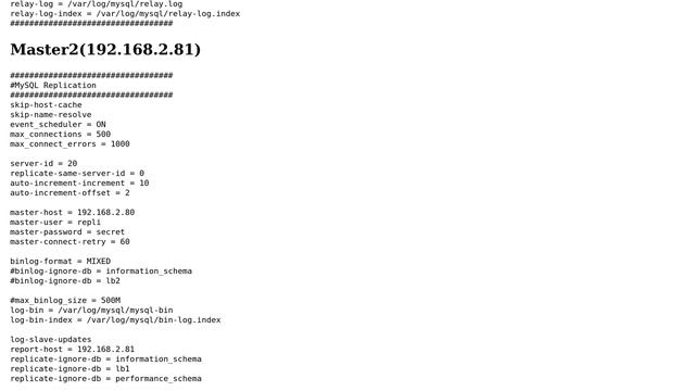 Databases: MySQL 5.5 not starting after master-master configuration смотреть онлайн