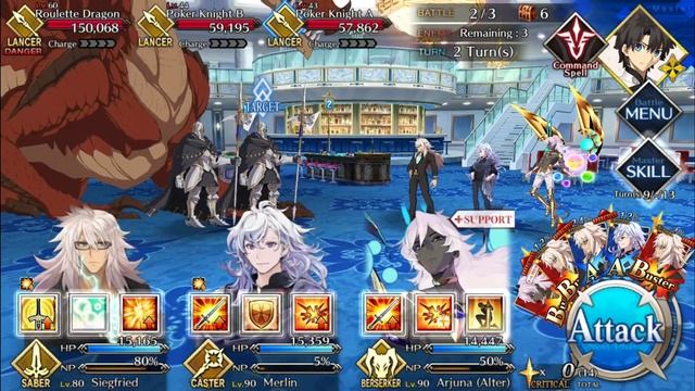 [Fate/Grand Order] Casino Camelot - VIP Node 3 TURN CLEAR смотреть онлайн