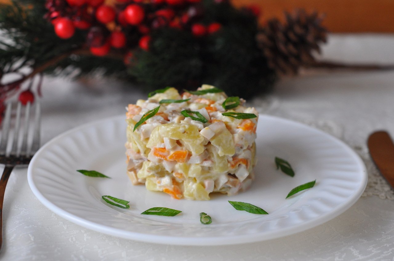 Салат оливье постный