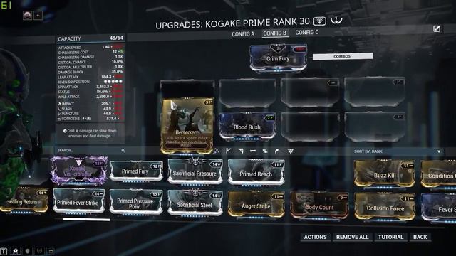 Warframe - Kogake Prime Crit Status Builds With Both Stances смотреть онлайн