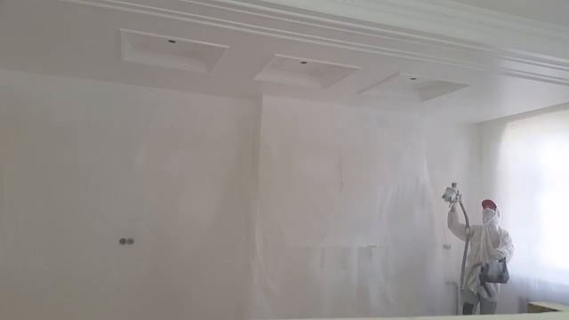 Как быстро и качественно покрасить потолок краскопультом Bosch PFS часть1 смотреть онлайн