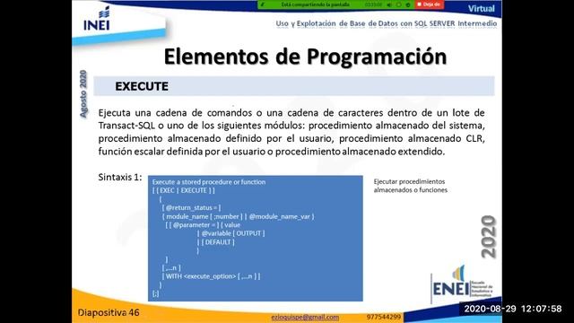 Uso y Explotación de Base de Datos con SQL SERVER intermedio. Semana 1 - Clase 1 - Video 02 смотреть онлайн