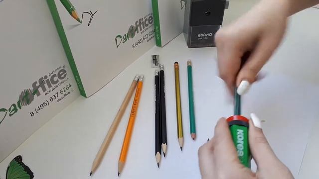 Заточка карандаша точилкой Kores Карандаш. смотреть онлайн