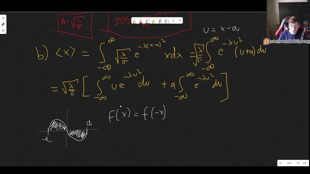 Griffiths QM 1.6 Solution: Expectation Values For Gaussian Distribution (rho(x)=Ae^(-lambda(x-a)^2) смотреть онлайн