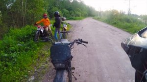 Жёсткое падение на питбайке без защиты / UPS‬ Pitbike Enduro Gopro
