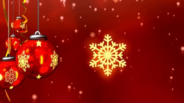Футаж Новогодние шары со снежинкой смотреть онлайн