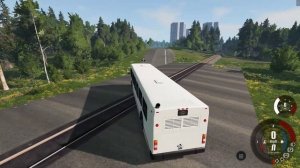 АВТОБУС ПОПАЛ ПОД ПОЕЗД -  BeamNG.drive