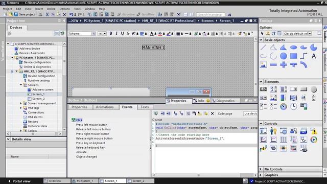 #6 C SCRIPT WINCC PROFESSIONAL IN TIA PORTAL - ACTIVATESCREENINSCREENWINDOW смотреть онлайн