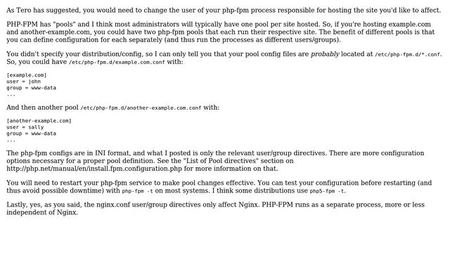 How do I change the username nginx/PHP creates files as? (2 Solutions!!) смотреть онлайн