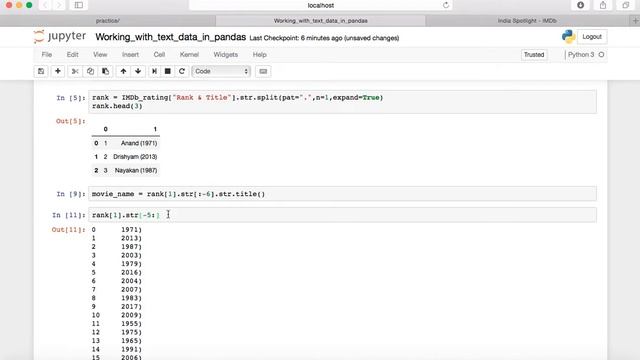 Working with text data in pandas смотреть онлайн