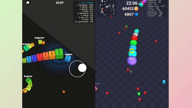 Cube Arena 2048 vs Snake Cube Merge GamePlay смотреть онлайн